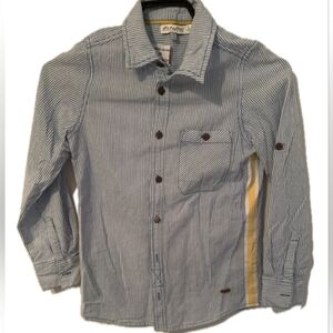 Miniwear Blue Striped Button Down Shirt for Kids